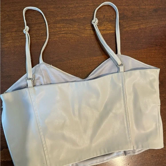 Zara Faux Leather Crop Camisole - Picture 2 of 3